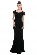 Вечернее Платье С Открытыми Плечами Черный C7013