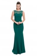 Длинное Вечернее Платье Изумрудно-зеленый C7085