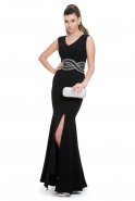Длинное Вечернее Платье Черный C7093