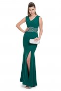 Длинное Вечернее Платье Изумрудно-зеленый C7093