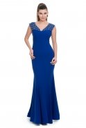 Длинное Вечернее Платье Ярко-синий C7087