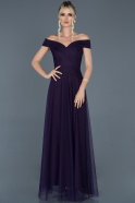 Длинное Вечернее Платье Тёмно-пурпурный ABU020