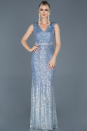Длинное Вечернее Платье Синий ABU1063