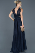 Длинное Помолвочное Платье Темно-синий ABU856