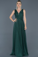 Длинное Вечернее Платье Изумрудно-зеленый ABU944