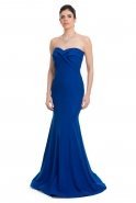 Длинное Вечернее Платье Ярко-синий C7032