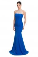 Длинное Вечернее Платье Ярко-синий C7035