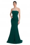 Длинное Вечернее Платье Изумрудно-зеленый C7035