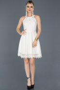 Короткое Вечернее Платье Белый ABK625