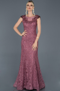 Длинное Помолвочное Платье С Кружевами Пыльно-розовый ABU940