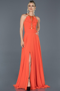 Длинное Пригласительное Платье Оранжевый ABU951