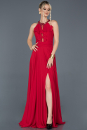Длинное Пригласительное Платье красный ABU951
