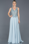 Длинное Помолвочное Платье Синий ABU952