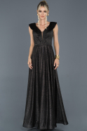 Длинное Помолвочное Платье Черный ABU953