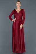 Длинное Помолвочное Платье Бордовый ABU954