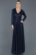 Длинное Помолвочное Платье Темно-синий ABU954