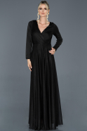 Длинное Помолвочное Платье Черный ABU954