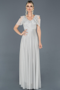 Длинное Выпускное Платье Серый ABU955