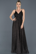 Длинное Вечернее Платье Черный ABU1081