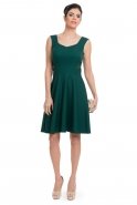 Короткое Вечернее Платье Изумрудно-зеленый C8000