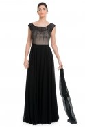 Длинное Вечернее Платье Черный T2404