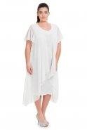 Вечернее Платье Свободного Кроя Белый C9012