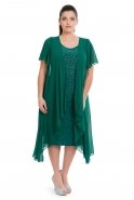 Вечернее Платье Свободного Кроя Изумрудно-зеленый C9012