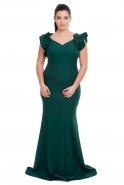 Вечернее Платье Свободного Кроя Изумрудно-зеленый C9579