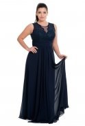 Вечернее Платье Свободного Кроя Темно-синий ST5071