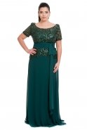 Вечернее Платье Свободного Кроя Изумрудно-зеленый ST5164