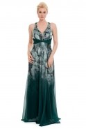 Длинное Вечернее Платье Изумрудно-зеленый AF2309