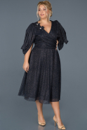 Короткое Свободное Вечернее Платье Темно-синий ABK630