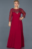 Длинное Пригласительное Платье красный ABU961