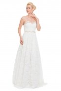 Длинное Вечернее Платье Белый NA6116
