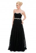 Длинное Вечернее Платье Черный NA6116