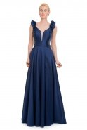 Длинное Вечернее Платье Темно-синий ST5180