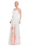 Длинное Вечернее Платье Белый ST5200