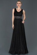 Длинное Вечернее Платье Черный ABU960
