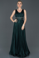 Длинное Вечернее Платье Изумрудно-зеленый ABU960