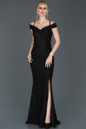 Длинное Помолвочное Платье Черный ABU546
