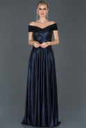 Длинное Помолвочное Платье Темно-синий ABU969