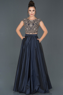 Вечернее Платье Из Двух Частей Темно-синий ABU873