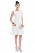 Короткое Коктейльное Платье Белый T2159