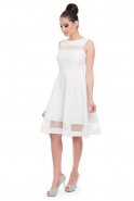 Короткое Коктейльное Платье Белый T2484