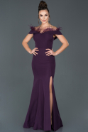 Длинное Вечернее Платье Русалка Тёмно-пурпурный ABU985