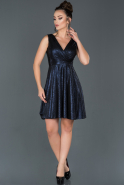 Короткое Платье На Приглашение Темно-синий ABK637