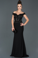 Длинное Вечернее Платье Русалка Черный ABU978