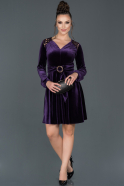 Бархатное Пригласительное Платье Пурпурный ABK649