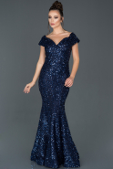 Длинное Помолвочное Платье Ярко-синий ABU984