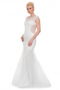 Длинное Выпускное Платье Белый ALY6175